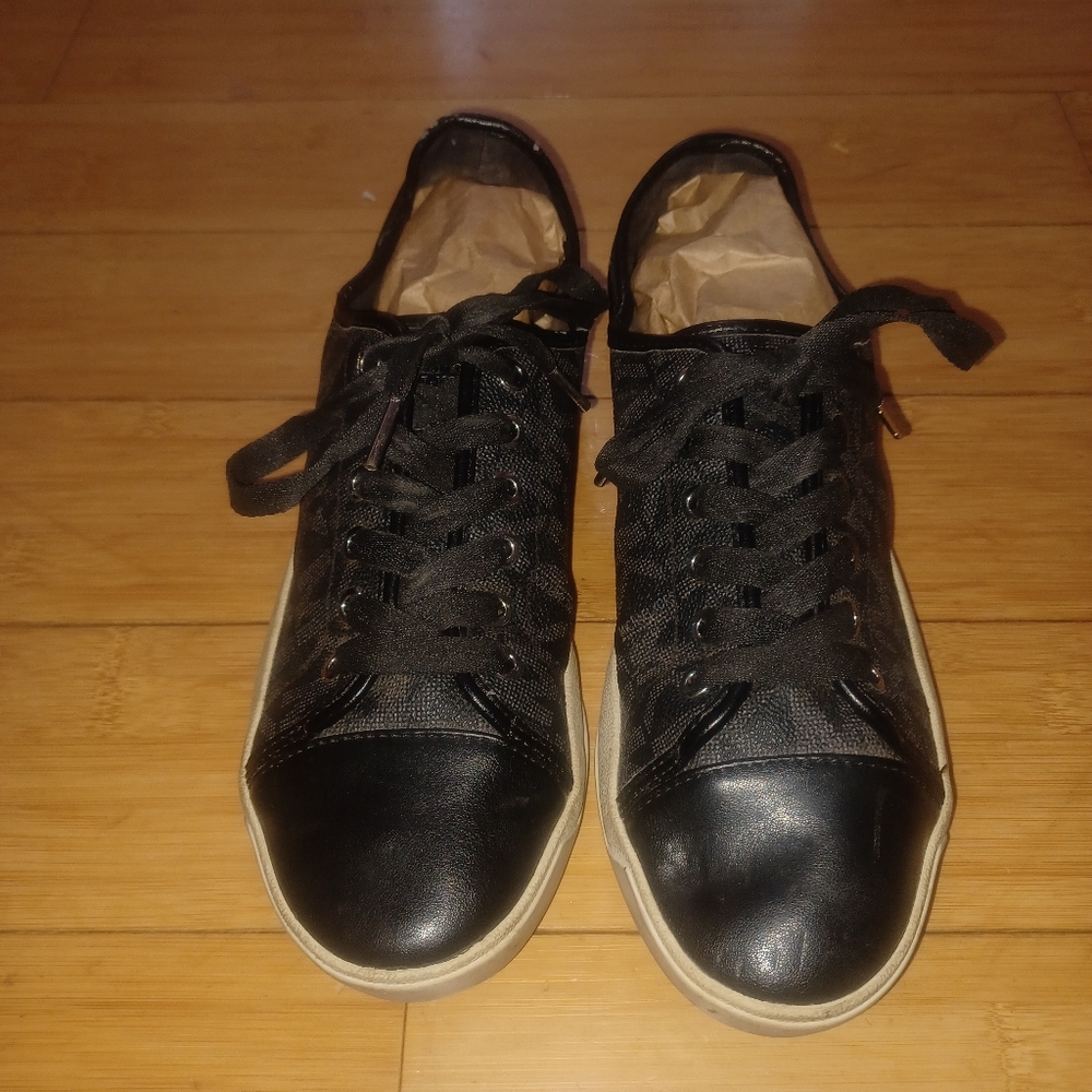 Michael Kors Black Leather Sneakers